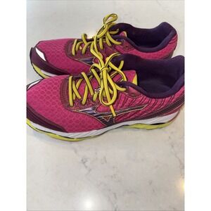 Womens Mizuno Wave Paradox 2 Running‎ Shoes Euc Size 8.5 Pink Yellow